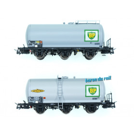 2x wagons citerne 3 essieux "BP", SNCF ép. IV - HO 1/87 - JOUEF HJ6247