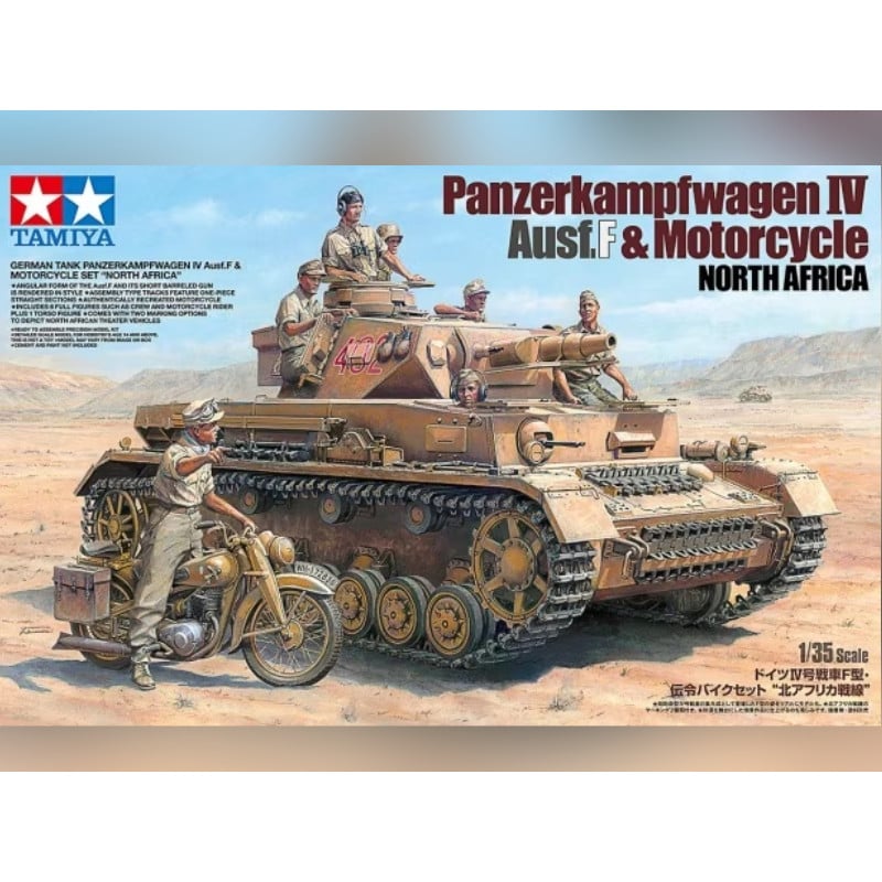 Panzerkampfwagen IV Ausf F & Moto Afrique du Nord - 1/35 - Tamiya 25208