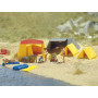Ensemble thématique camping - HO 1/87 - BUSCH 6026