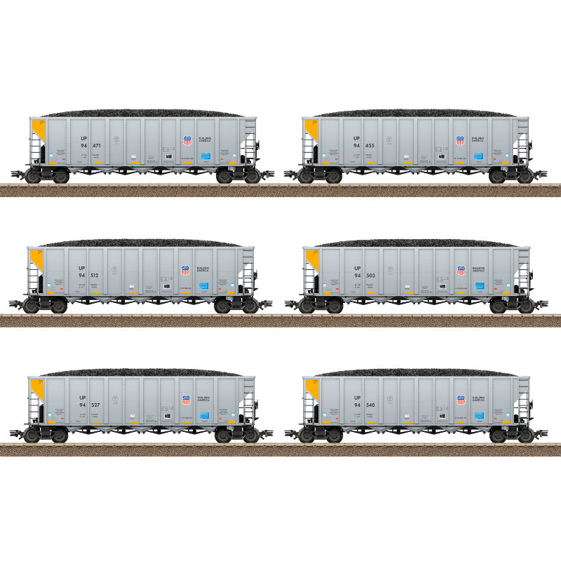 6x wagons de transport de charbon ép. VI - Union Pacific - échelle HO - TRIX 24903