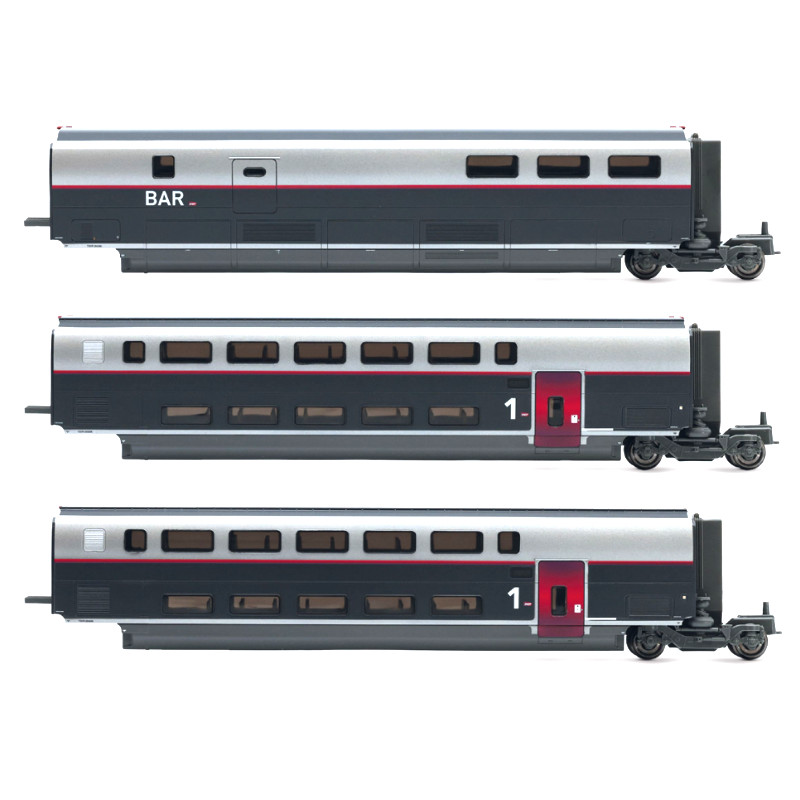 Coffret 3 voitures TGV Duplex Carmillon SNCF ép. VI - HO 1/87 - JOUEF HJ3016