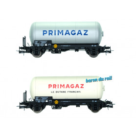 2x wagons citerne à essieux PRIMAGAZ, ép. III SNCF - HO 1/87 - JOUEF HJ6264