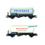 2x wagons citerne à essieux PRIMAGAZ, ép. III SNCF - HO 1/87 - JOUEF HJ6264