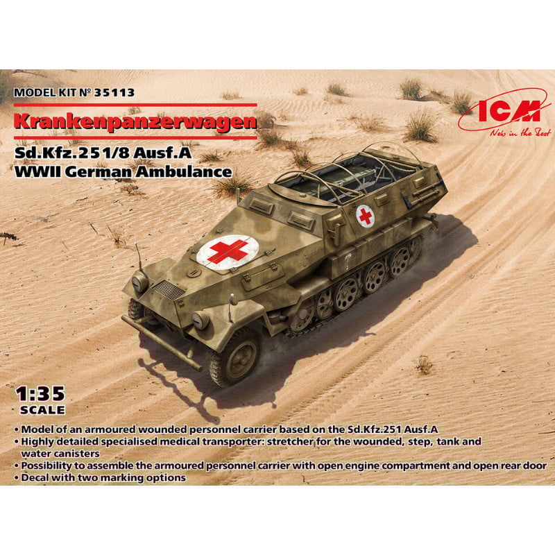 Sd.Kfz.251/8 Ausf.A Ambulance WWII - 1/35 - ICM 35113