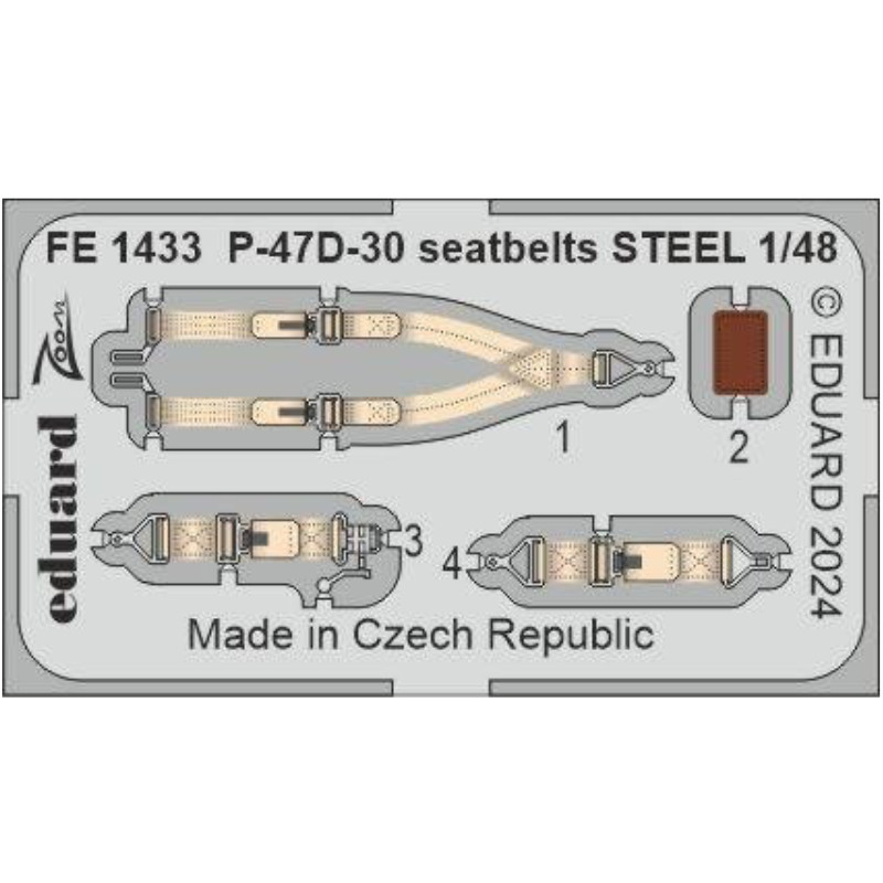 Détaillage photodécoupe ceintures pour P-47 Miniart - 1/35 - EDUARD FE1433