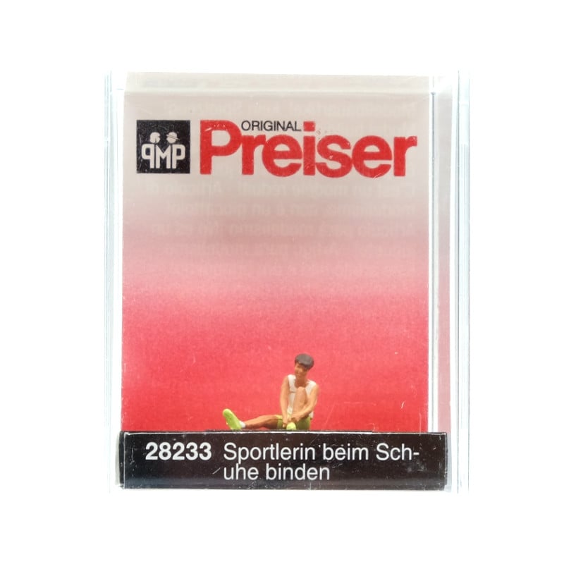 Femme sportive qui fait ses lacets - HO 1/87 - PREISER 28233