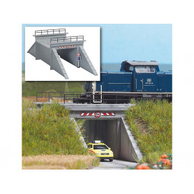 Petit pont ferroviaire en béton 1 voie échelle N - BUSCH 8150