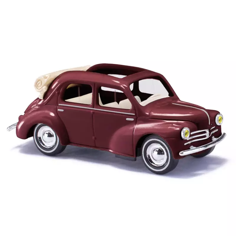 Renault 4CV cabriolet bordeaux - HO 1/87 - BUSCH 46573