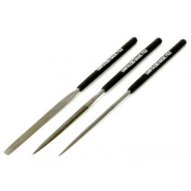 Jeu de 3 limes fines pour modéliste - TAMIYA 74104