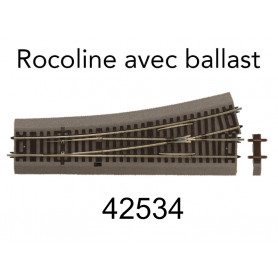 Aiguillage gauche Wl15 Rocoline ballast souple - HO 1/87 - ROCO 42534