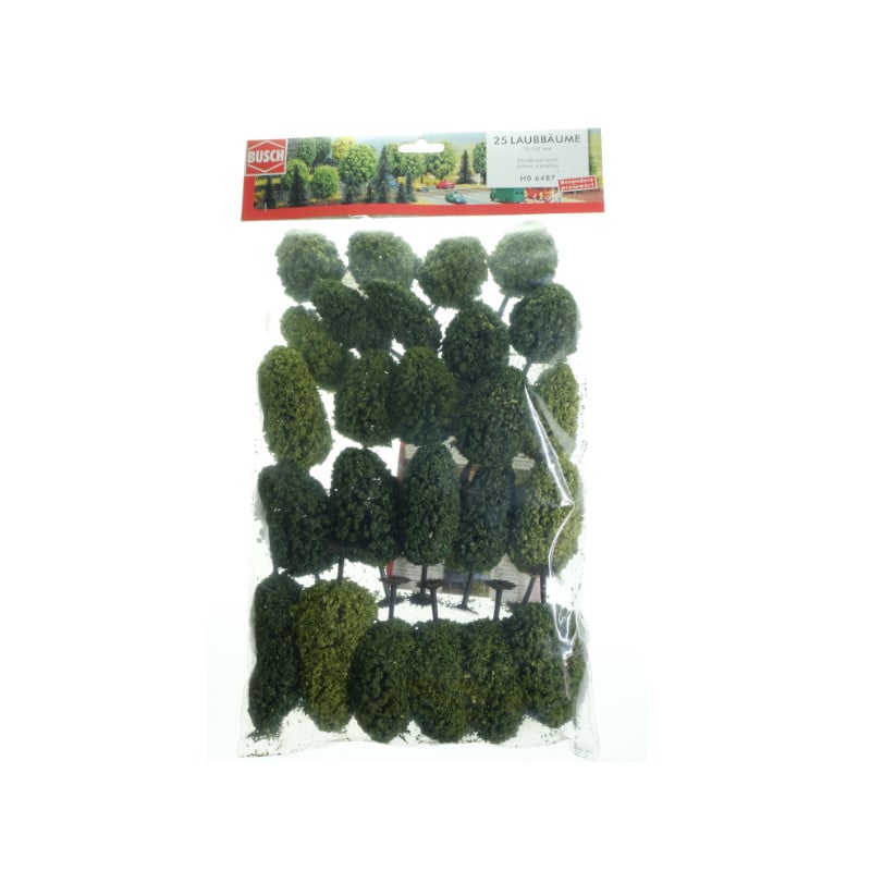 25x arbres à feuilles 70-125 mm - HO 1/87 - BUSCH 6487