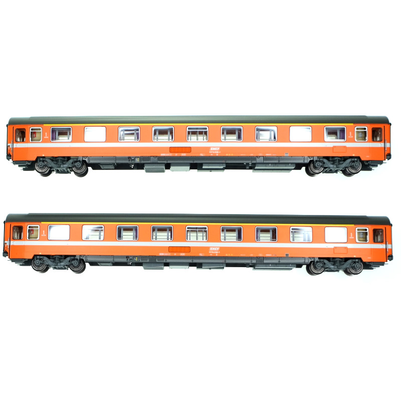 Set 2 voitures VSE A9u "Eurofima" SNCF, ép IV - HO 1/87 - LS Models 40350