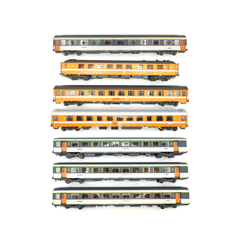 Coffret 7x voitures "Vauban" SNCF-SNCB ép. IV - HO 1/87 - LS Models MW2007