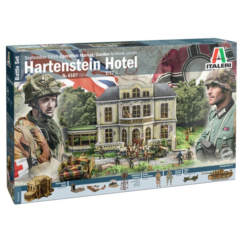 Scène de bataille diorama Hotel Hartenstein 1944 - 1/72 - Italeri 6107