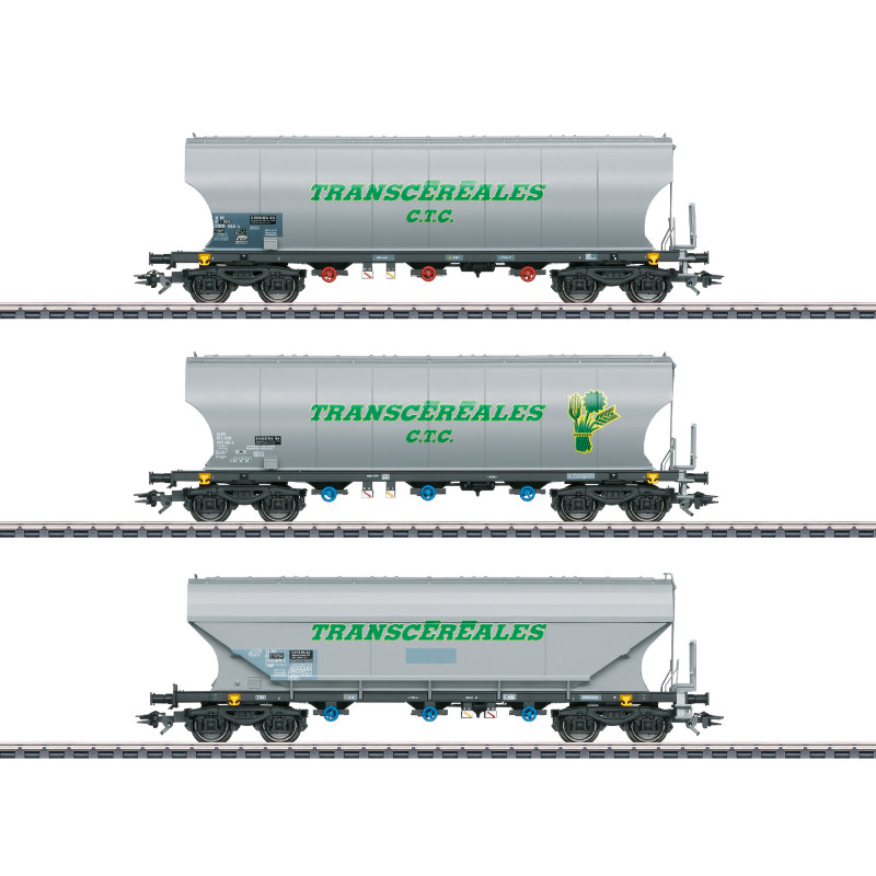 3x Wagons silos transport de céréales ép. VI - SNCF - HO 1/87 - Märklin 46346
