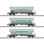 3x Wagons silos transport de céréales ép. VI - SNCF - HO 1/87 - Märklin 46346