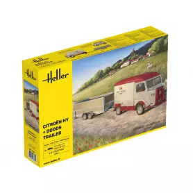 Set Citröen HY et remorque - échelle 1/24 - HELLER 50331