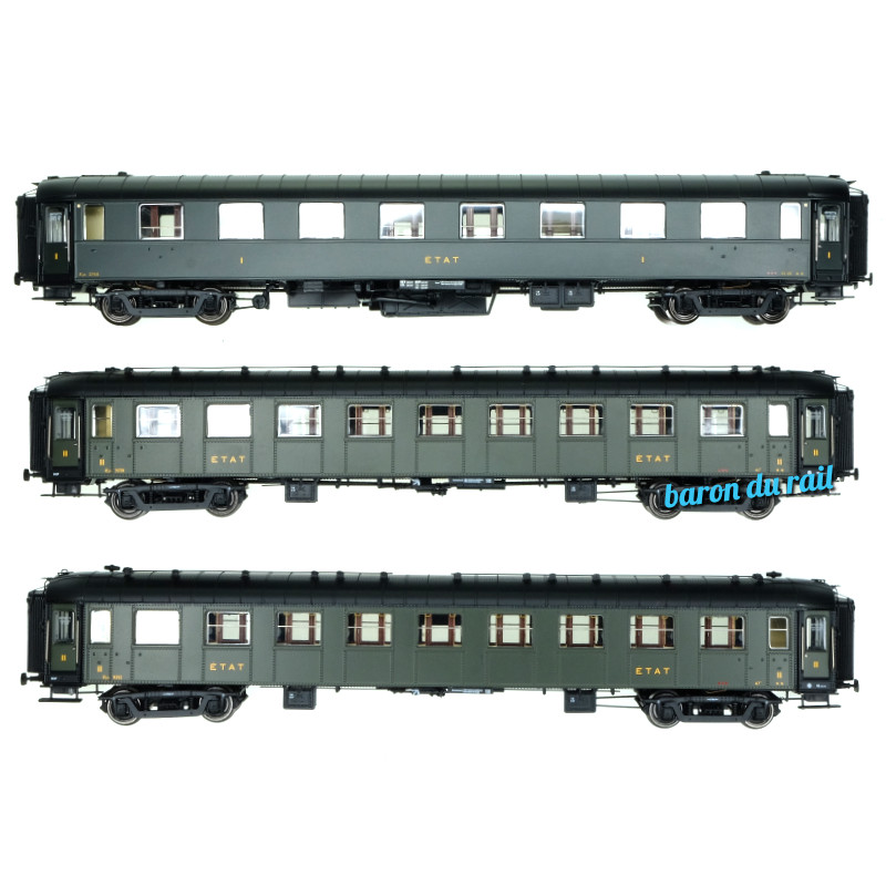 Set 3x voitures Ocem ép. IIb Etat - HO 1/87 - LS Models MW40935