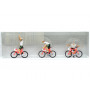 3x cyclistes maillot blanc - HO 1/87 - PREISER 25005