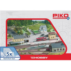 Set Gare 5 éléments - HO 1/87 - Piko 61923
