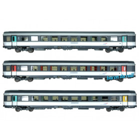 Set 3 voitures Corail+ avec éclairage ép. V - SNCF - HO 1/87 - LS Models 41215