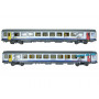 2x voitures VTU TER Bourgogne SNCF avec éclairage - ép VI - HO 1/87 - LS Models 41216