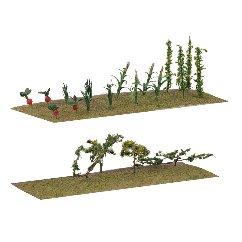 Lot De 24 Parterres De Fleurs Pour Modélisme HO 1:87 - Blanc, Pré-assemblé - Neuf
