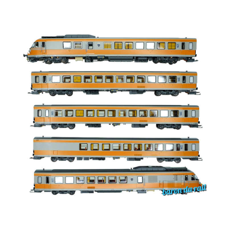 Turbotrain rame 37 RTG 5 éléments SNCF - HO 1/87 - analogique - EPM E22.15.04