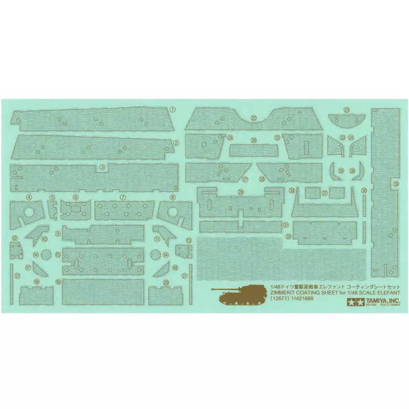 Stickers Zimmerit Elefant - échelle 1/48 - TAMIYA 12671