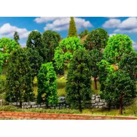 15 arbres à feuilles assortis - HO 1/87 - FALLER 181524