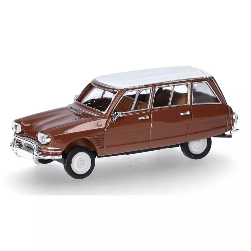 Citroën AMI 6 Break, marron (toit blanc) - HO 1/87 - HERPA 038959