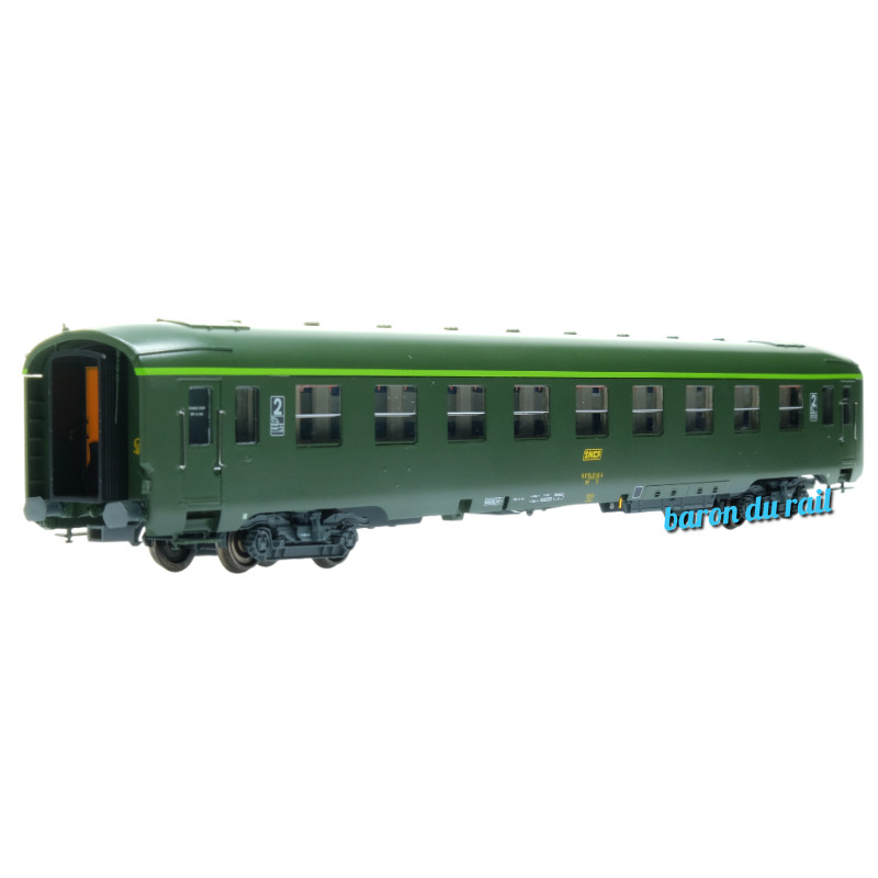 Voiture DEV AO B9c9 N° 51 87 59-37 147-0 Vert 301, logo encadré Ep.IV-V cartouche Corail - HO 1/87 - REE VB-408