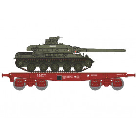 Porte char RImmp SNCF ép. IV + char AMX 30B FLANDRES - HO 1/87 - REE WBA-029