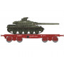 Porte char RImmp SNCF ép. IV + char AMX 30B FLANDRES - HO 1/87 - REE WBA-029