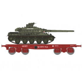 Porte char RImmp SNCF ép. IV + char AMX 30B CHATEAU-THIERRY - HO 1/87 - REE WBA-030