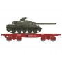 Porte char RImmp SNCF ép. IV + char AMX 30B LANGUEDOC - HO 1/87 - REE WBA-031