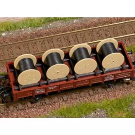 Chargement de wagon, 4x enrouleurs de câble - HO 1/87 - BUSCH 1681