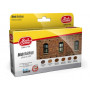 Set 6x 15ml bâtiments en briques Rail Center - AMMO R-1028