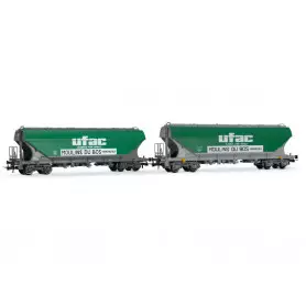 Coffret 2x wagons trémies « UFAC », ép. IV - SNCF - HO 1/87 - JOUEF HJ6281
