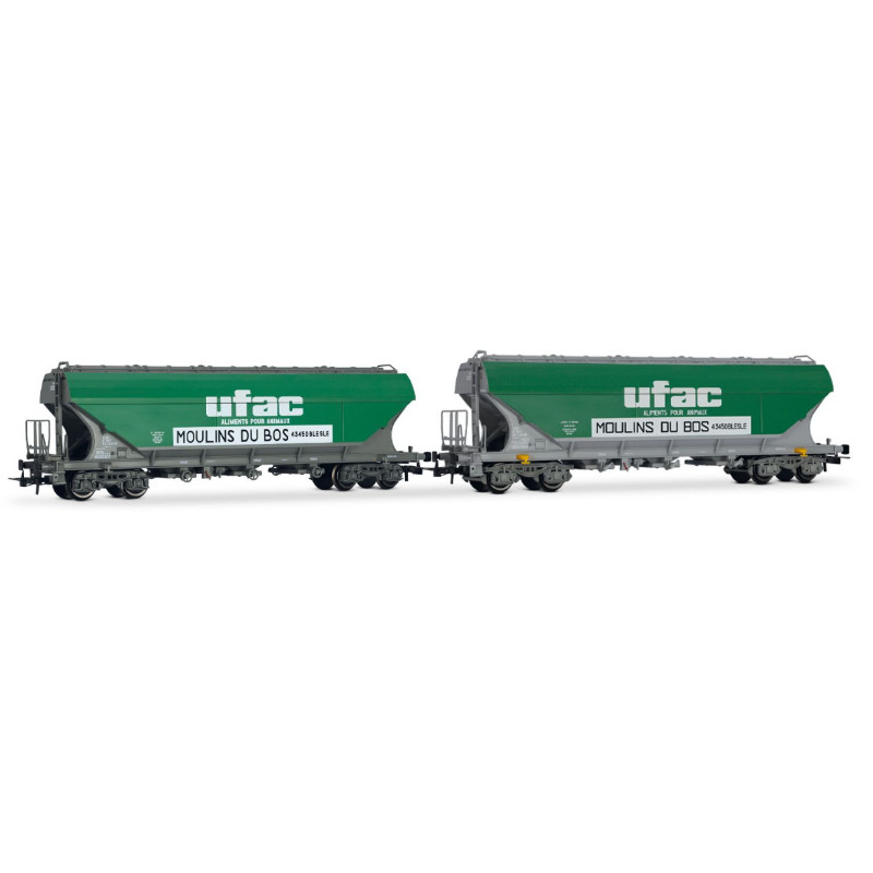 Coffret 2x wagons trémies « UFAC », ép. IV - SNCF - HO 1/87 - JOUEF HJ6281