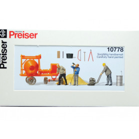 Ouvriers du bâtiment et accessoires - HO 1/87 - PREISER 10778