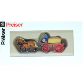 Véhicule à cheval pompe à incendie 1900 - HO 1/87 - PREISER 30428