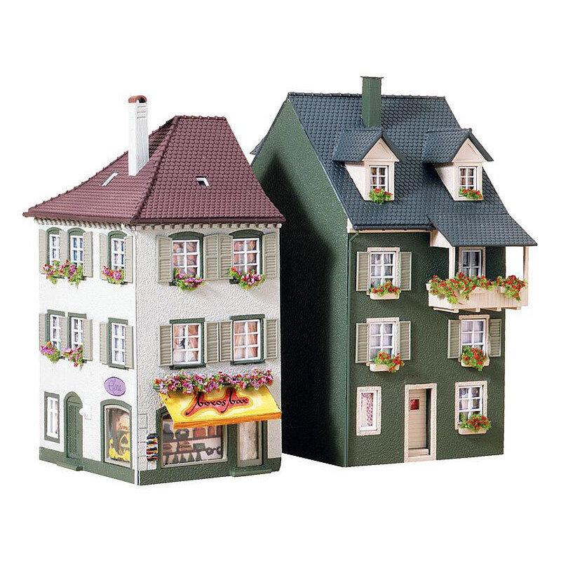 Faller – Kit Maquette Ferroviaire – Maisons De Ville – 2 Pièces – Modélisme – Dès 14 Ans