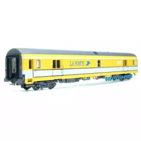 Voiture postale UIC jaune-blanc ép. V - HO 1/87 - LS Models 40429