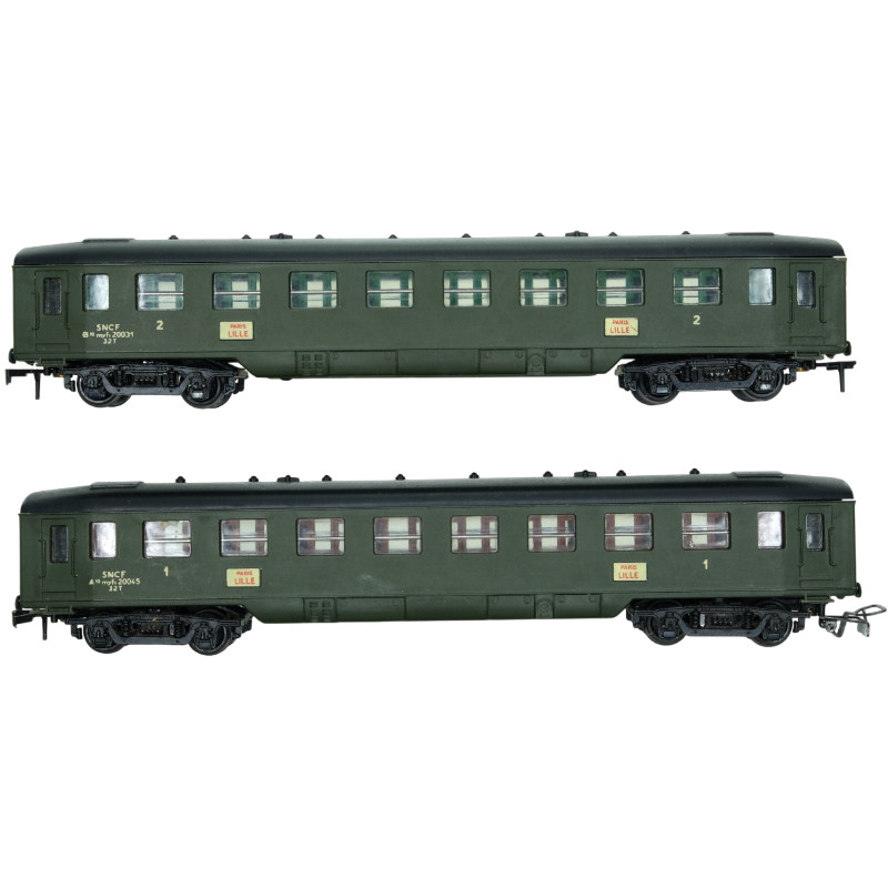 2x voitures SNCF Paris-Lille - HO 1/87 - HORNBY