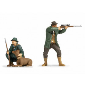 2x chasseurs et 1 chien - 1/32 - NOCH 17132
