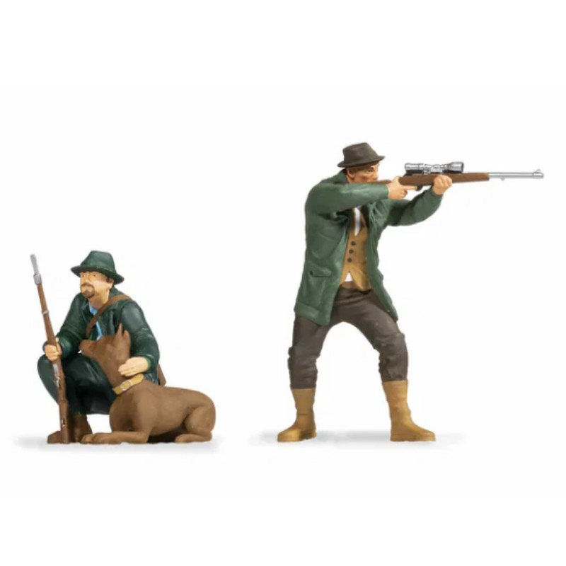 2x chasseurs et 1 chien - 1/32 - NOCH 17132