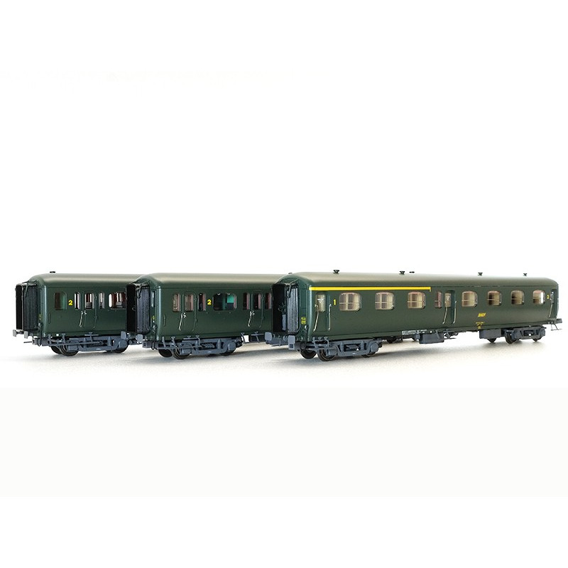 Set 3 voitures Express Nord A7, B5d, B9 SNCF - ép IV - HO - 40329 LS Models