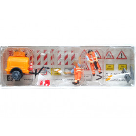 Ouvriers avec marteau piqueur et accessoires - HO 1/87 - PREISER 10754