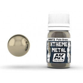 XTreme Metal Pale Brass - Laiton Clair 30 ml - AK INTERACTIVE AK672
